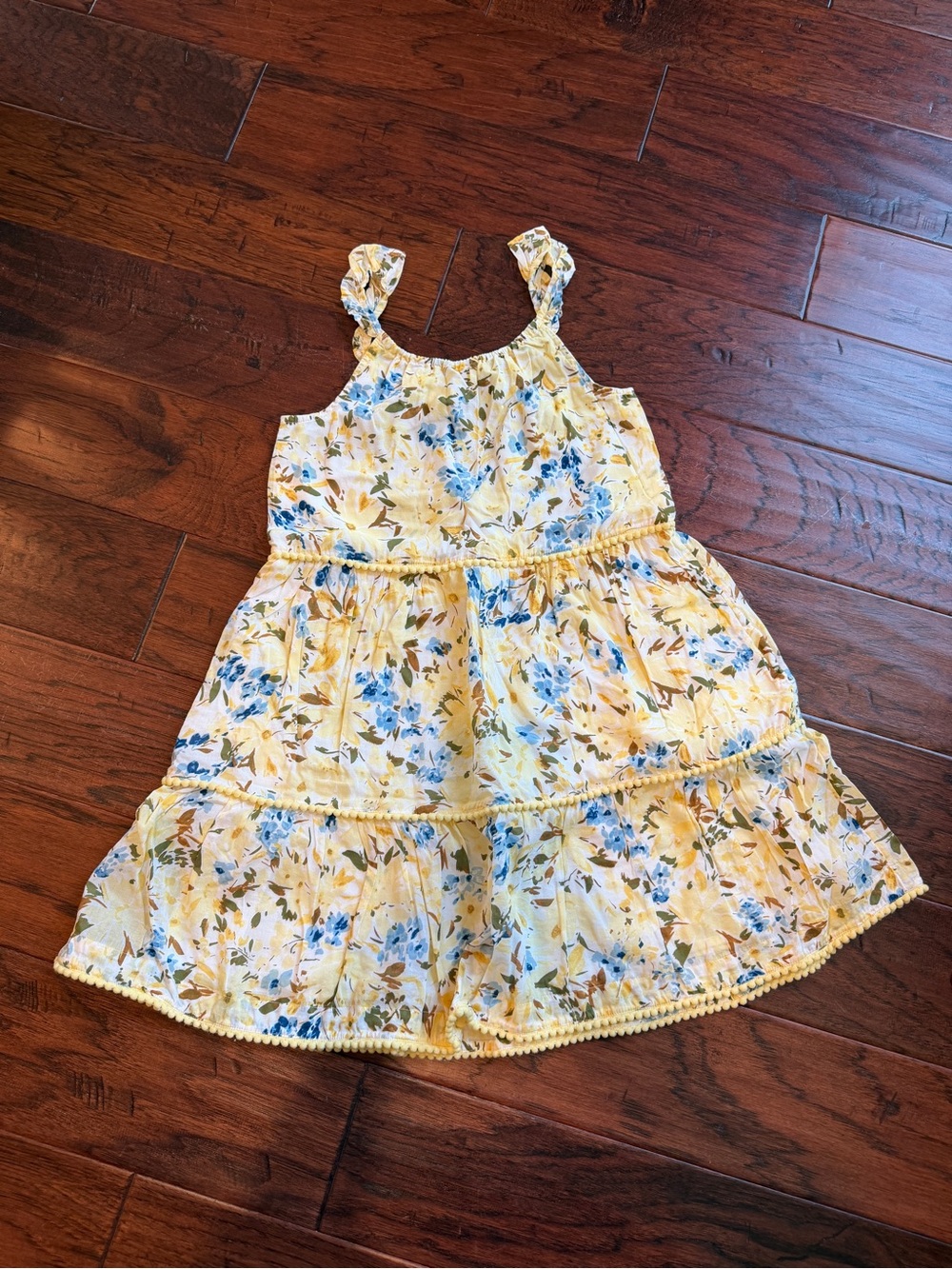 Vineyard Vines Yellow Floral Tiered Dress